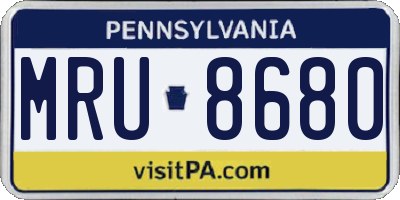PA license plate MRU8680