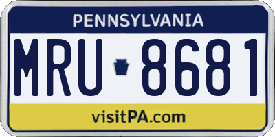 PA license plate MRU8681
