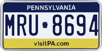PA license plate MRU8694