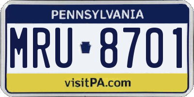 PA license plate MRU8701