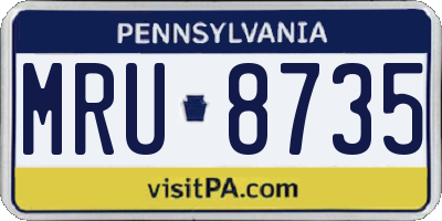 PA license plate MRU8735