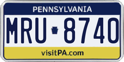 PA license plate MRU8740