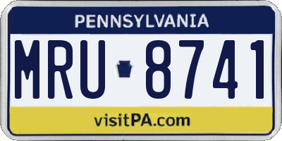 PA license plate MRU8741