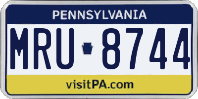 PA license plate MRU8744