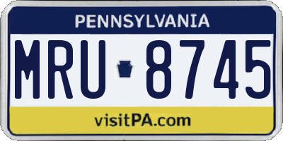 PA license plate MRU8745