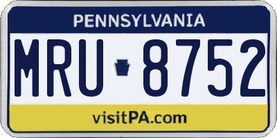 PA license plate MRU8752