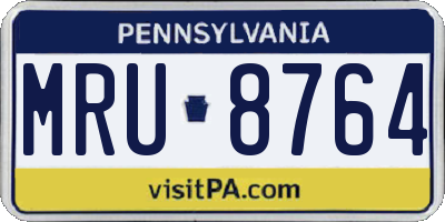 PA license plate MRU8764