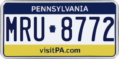 PA license plate MRU8772