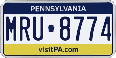 PA license plate MRU8774