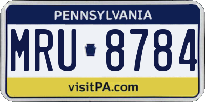 PA license plate MRU8784