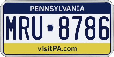 PA license plate MRU8786