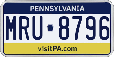 PA license plate MRU8796