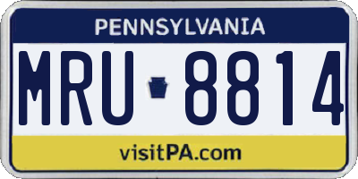 PA license plate MRU8814