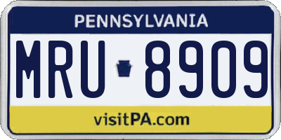 PA license plate MRU8909