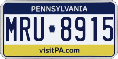 PA license plate MRU8915