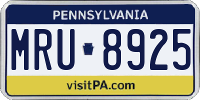 PA license plate MRU8925