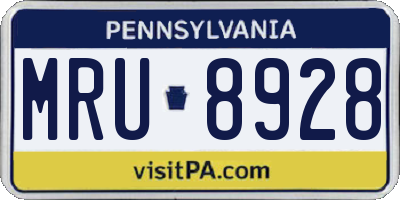 PA license plate MRU8928