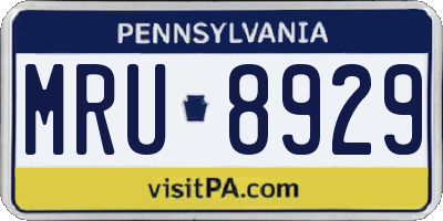 PA license plate MRU8929