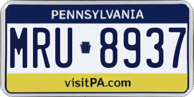 PA license plate MRU8937