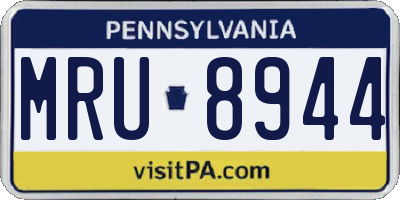 PA license plate MRU8944