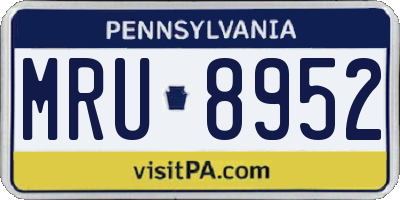 PA license plate MRU8952
