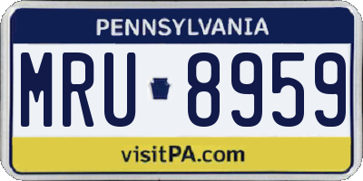 PA license plate MRU8959