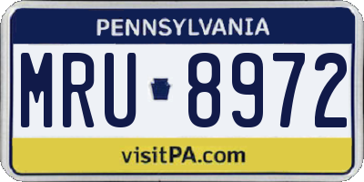 PA license plate MRU8972