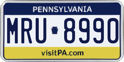 PA license plate MRU8990