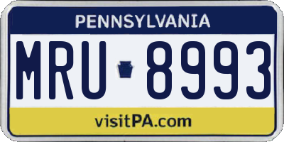 PA license plate MRU8993