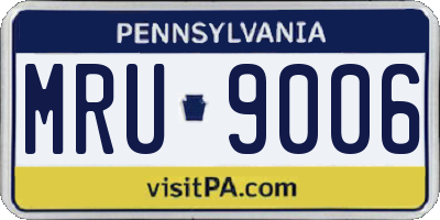 PA license plate MRU9006