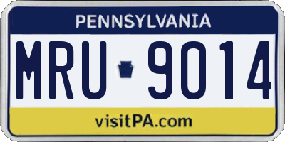 PA license plate MRU9014