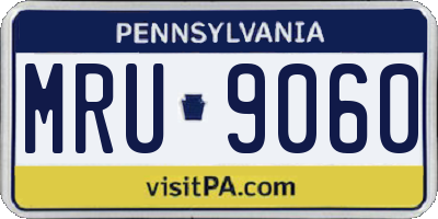 PA license plate MRU9060