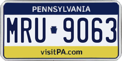 PA license plate MRU9063