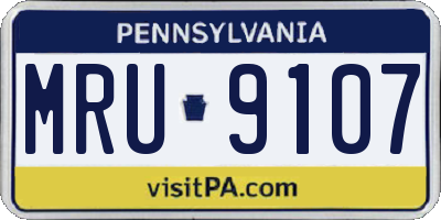 PA license plate MRU9107