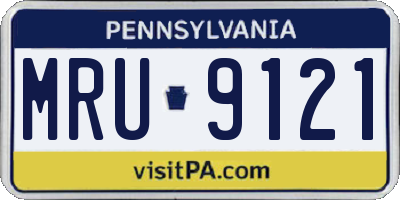 PA license plate MRU9121