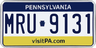 PA license plate MRU9131