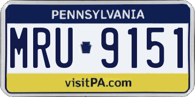 PA license plate MRU9151