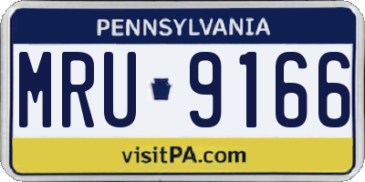 PA license plate MRU9166