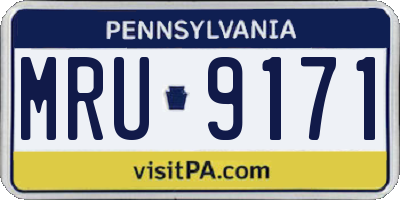 PA license plate MRU9171