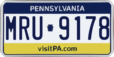 PA license plate MRU9178