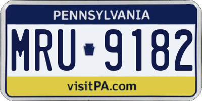 PA license plate MRU9182