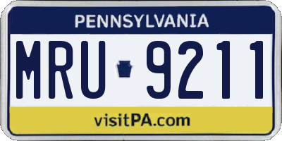 PA license plate MRU9211