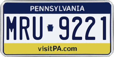 PA license plate MRU9221