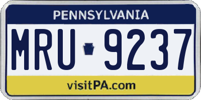 PA license plate MRU9237