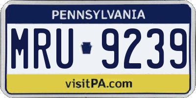 PA license plate MRU9239