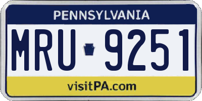 PA license plate MRU9251