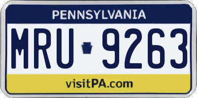 PA license plate MRU9263