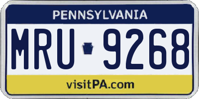 PA license plate MRU9268