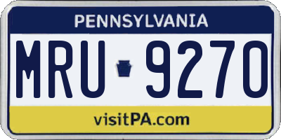 PA license plate MRU9270