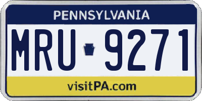PA license plate MRU9271
